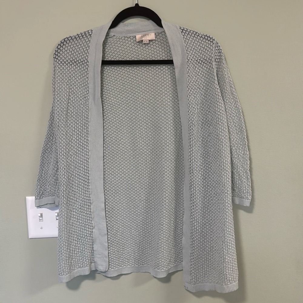 Loft women’s light green cardigan - medium petite